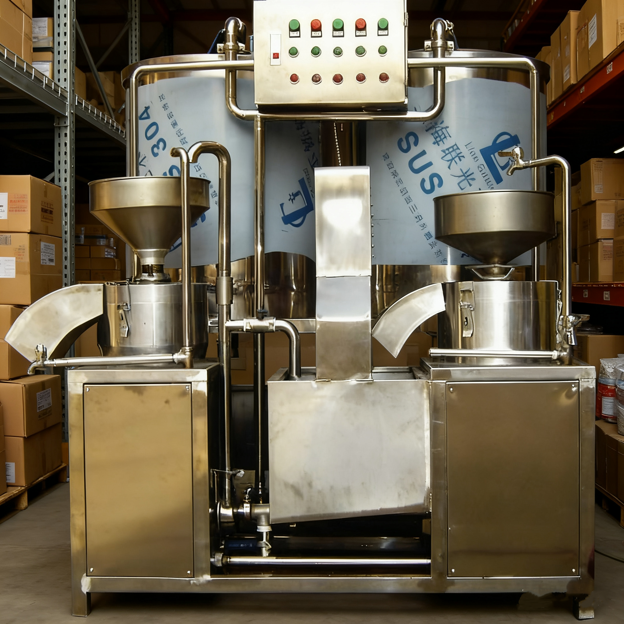 وحدة طحن وطهي متكاملة لمعالجة فول الصويا على نطاق صغير